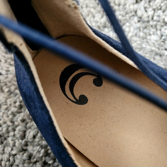 Suede Pointed-Toe Flats - LIKE NEW navy fairycore Ren Faire bohemian cottagecore - Picture 5 of 9